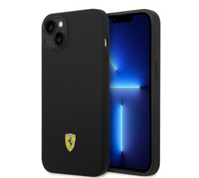 Ferrari Ferrari iPhone 14 Plus & 15 Plus Back cover case - Liquid Silicone - Black Camera Outline - Black Ferrari Ferrari iPhone 14 Plus & 15 Plus Back cover case - Liquid Silicone - Black Camera Outline - Black