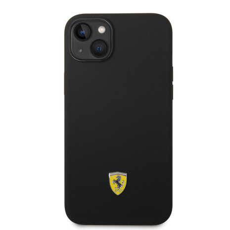 Ferrari Ferrari iPhone 14 Plus & 15 Plus Backcover hoesje - Liquid Silicone - Black Camera Outline - Zwart Ferrari Ferrari iPhone 14 Plus & 15 Plus Backcover hoesje - Liquid Silicone - Black Camera Outline - Zwart