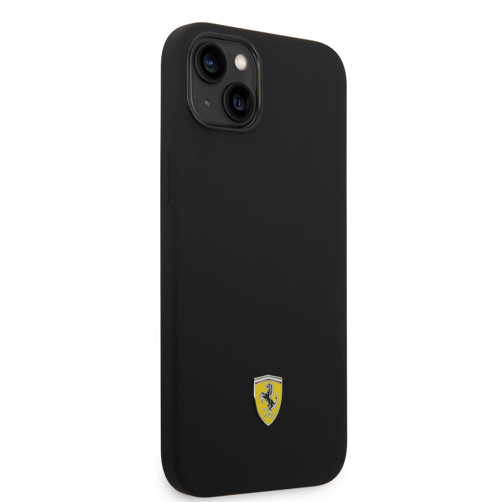 Ferrari Ferrari iPhone 14 Plus & 15 Plus Backcover hoesje - Liquid Silicone - Black Camera Outline - Zwart Ferrari Ferrari iPhone 14 Plus & 15 Plus Backcover hoesje - Liquid Silicone - Black Camera Outline - Zwart
