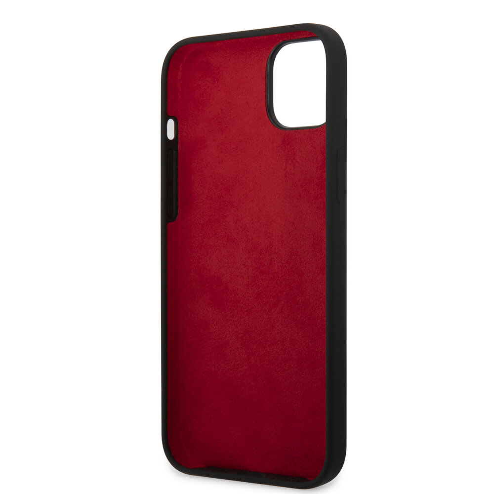 Ferrari Ferrari iPhone 14 Plus & 15 Plus Backcover hoesje - Liquid Silicone - Black Camera Outline - Zwart Ferrari Ferrari iPhone 14 Plus & 15 Plus Backcover hoesje - Liquid Silicone - Black Camera Outline - Zwart