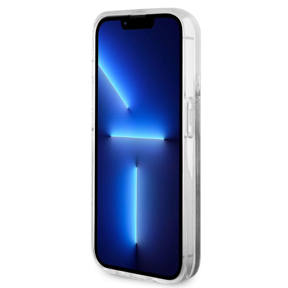 Guess Guess iPhone 15 Pro Back cover case - Liquid Glitter - Charm Pattern - Silver Guess Guess iPhone 15 Pro Back cover case - Liquid Glitter - Charm Pattern - Silver