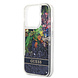 Guess Guess iPhone 15 Pro Backcover hoesje - Liquid Glitter - Flower Pattern - Blauw Guess Guess iPhone 15 Pro Backcover hoesje - Liquid Glitter - Flower Pattern - Blauw