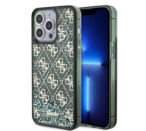 Guess Guess iPhone 15 Pro Max Back-Cover hul - Liquid Glitter - 4G Pattern - Grün Guess Guess iPhone 15 Pro Max Back-Cover hul - Liquid Glitter - 4G Pattern - Grün