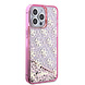Guess Guess iPhone 15 Pro Max Back cover case - Liquid Glitter - 4G Pattern - Pink Guess Guess iPhone 15 Pro Max Back cover case - Liquid Glitter - 4G Pattern - Pink