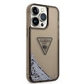 Guess Guess iPhone 15 Pro Max Backcover hoesje - Liquid Glitter - Translucent Logo - Zwart