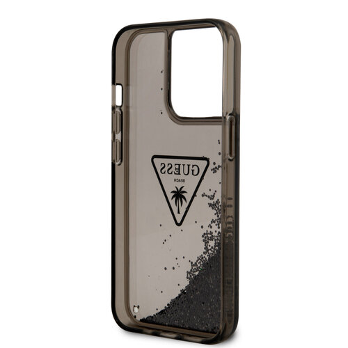 Guess Guess iPhone 15 Pro Max Backcover hoesje - Liquid Glitter - Translucent Logo - Zwart