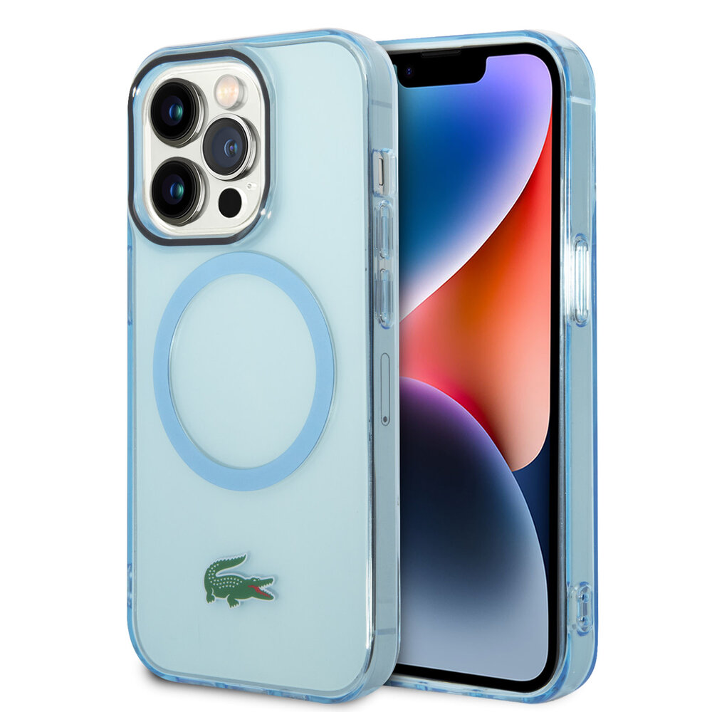 Lacoste Lacoste iPhone 15 Pro Backcover hoesje - Magsafe Transparent Case - Blauw