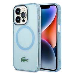 Lacoste iPhone 15 Pro Back cover case - Magsafe Transparent Case - Blue