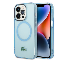Lacoste Lacoste iPhone 15 Pro Back cover coque - Magsafe Transparent Case - Bleu