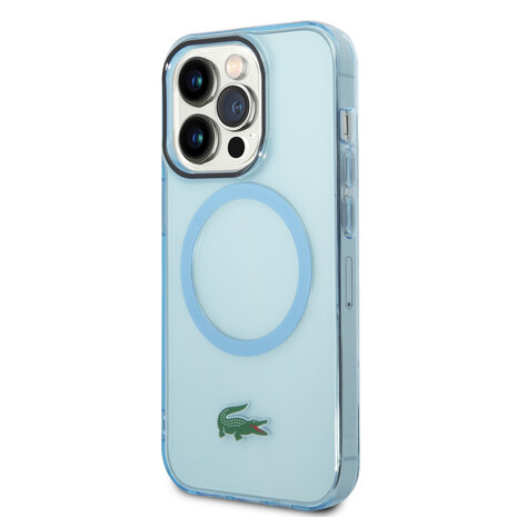 Lacoste Lacoste iPhone 15 Pro Back cover case - Magsafe Transparent Case - Blue