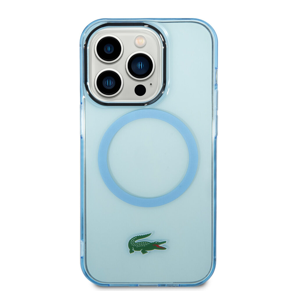 Lacoste Lacoste iPhone 15 Pro Back cover case - Magsafe Transparent Case - Blue