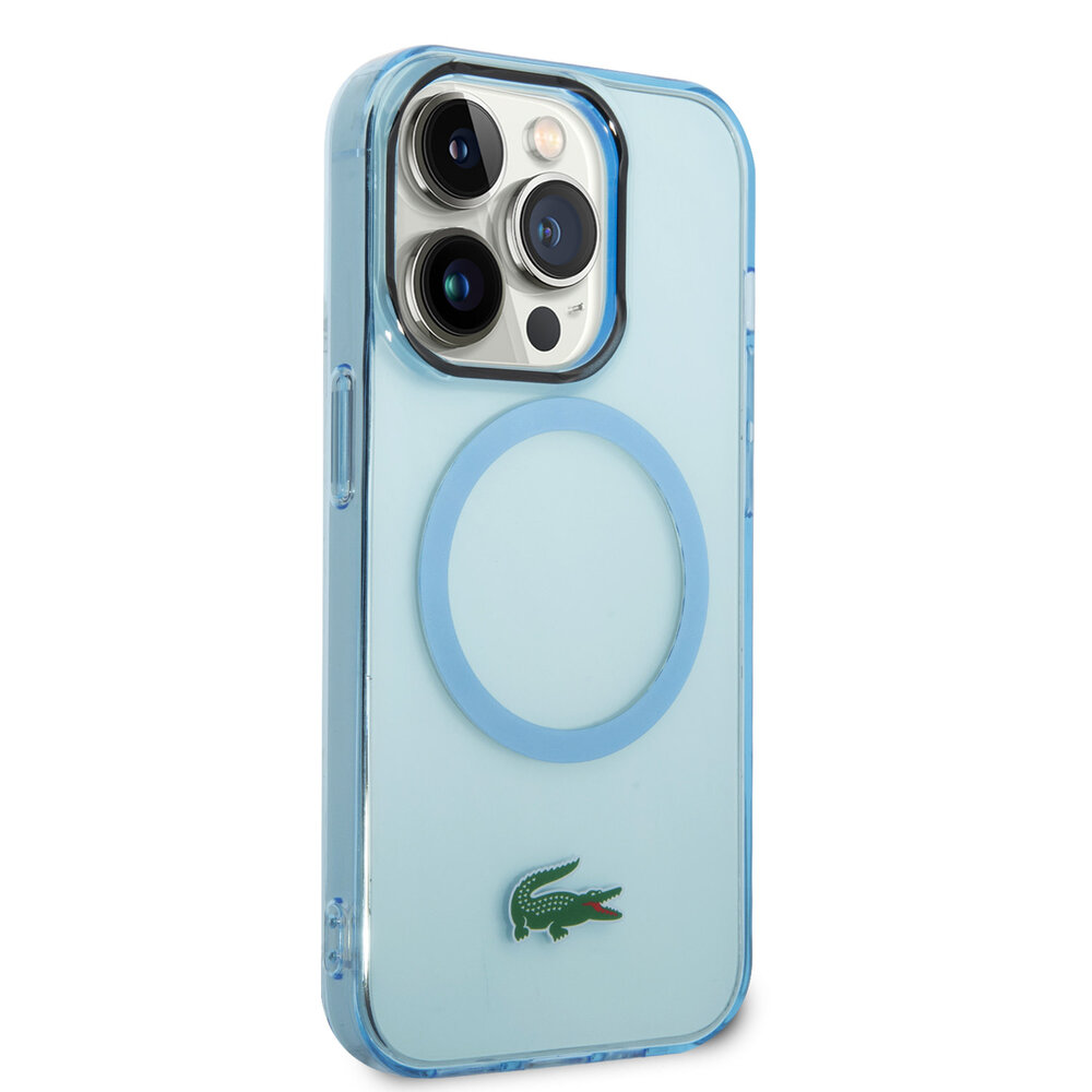 Lacoste Lacoste iPhone 15 Pro Backcover hoesje - Magsafe Transparent Case - Blauw