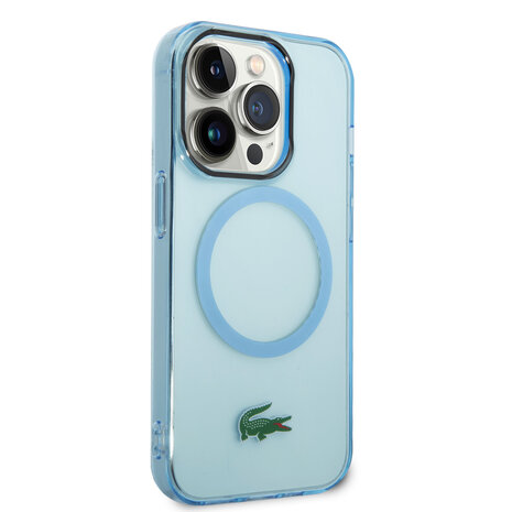 Lacoste Lacoste iPhone 15 Pro Back cover case - Magsafe Transparent Case - Blue
