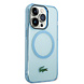 Lacoste Lacoste iPhone 15 Pro Back cover coque - Magsafe Transparent Case - Bleu