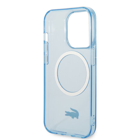 Lacoste Lacoste iPhone 15 Pro Back-Cover hul - Magsafe Transparent Case - Blau Lacoste Lacoste iPhone 15 Pro Back-Cover hul - Magsafe Transparent Case - Blau