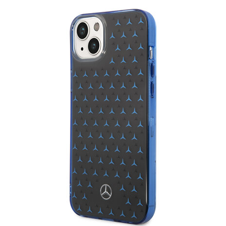 Mercedes-Benz Mercedes-Benz iPhone 14 Plus & 15 Plus Back-Cover hul - Double Layer Large Star Pattern - Blau Mercedes-Benz Mercedes-Benz iPhone 14 Plus & 15 Plus Back-Cover hul - Double Layer Large Star Pattern - Blau