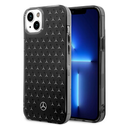 Mercedes-Benz iPhone 14 Plus & 15 Plus Backcover hoesje - Double Layer Large Star Pattern - Zilver