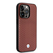 BMW BMW iPhone 14 Pro Backcover hoesje - Red Leather Signature - Diamond Hot Stamp Pattern - Burgundy BMW BMW iPhone 14 Pro Backcover hoesje - Red Leather Signature - Diamond Hot Stamp Pattern - Burgundy
