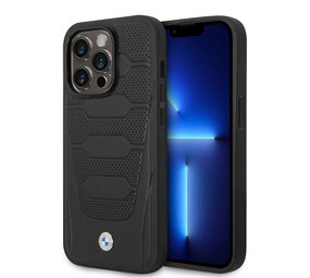 BMW BMW iPhone 14 Pro Back cover case - Red Leather Signature - Perforated Seats Design - Black BMW BMW iPhone 14 Pro Back cover case - Red Leather Signature - Perforated Seats Design - Black