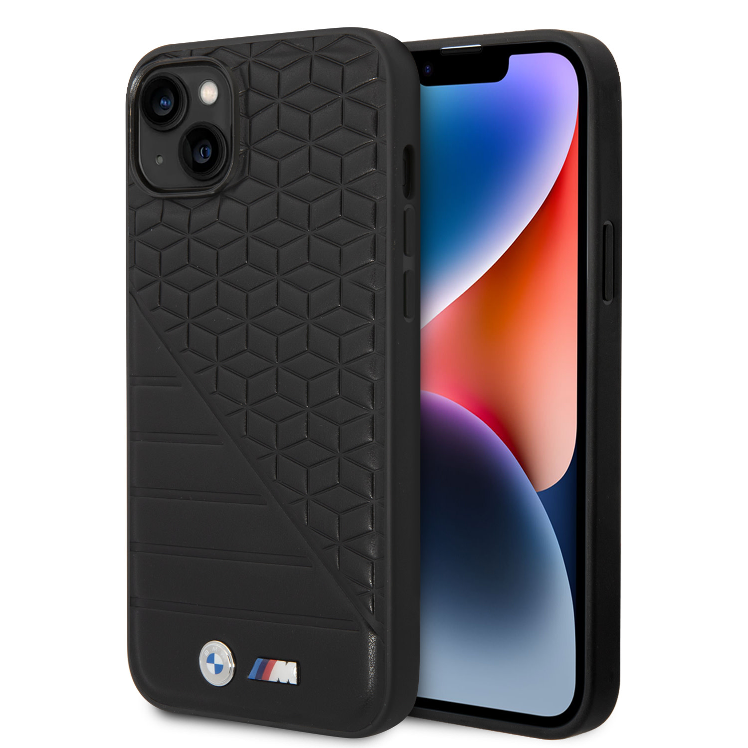 BMW BMW iPhone 14 Plus & 15 Plus Backcover hoesje - M Collection - Hot Stamp & BI Pattern - Zwart