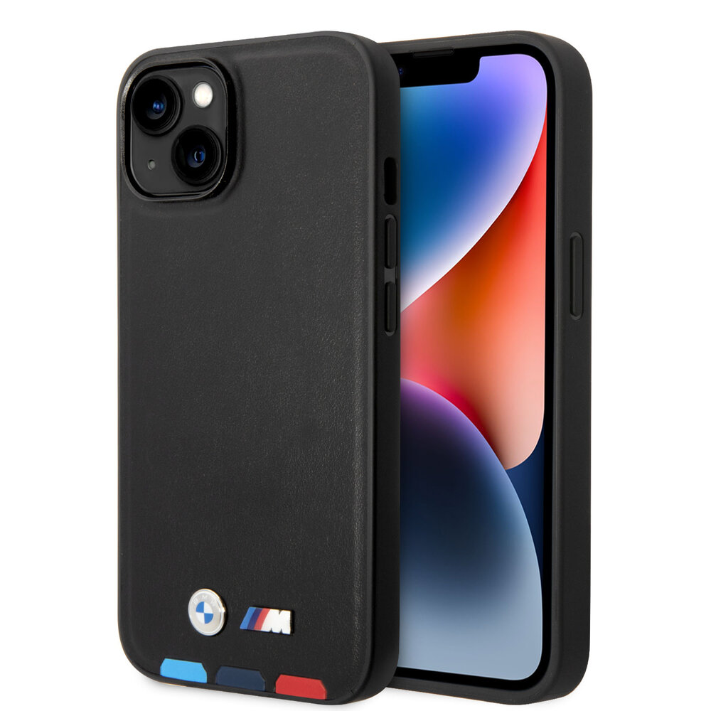 BMW BMW iPhone 14 Plus & 15 Plus Back cover coque - M Collection - Tricolor - Noir BMW BMW iPhone 14 Plus & 15 Plus Back cover coque - M Collection - Tricolor - Noir