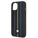 BMW BMW iPhone 14 Plus & 15 Plus Back cover case - Blue Leather Signature - Hot Stamp Lines - Black BMW BMW iPhone 14 Plus & 15 Plus Back cover case - Blue Leather Signature - Hot Stamp Lines - Black