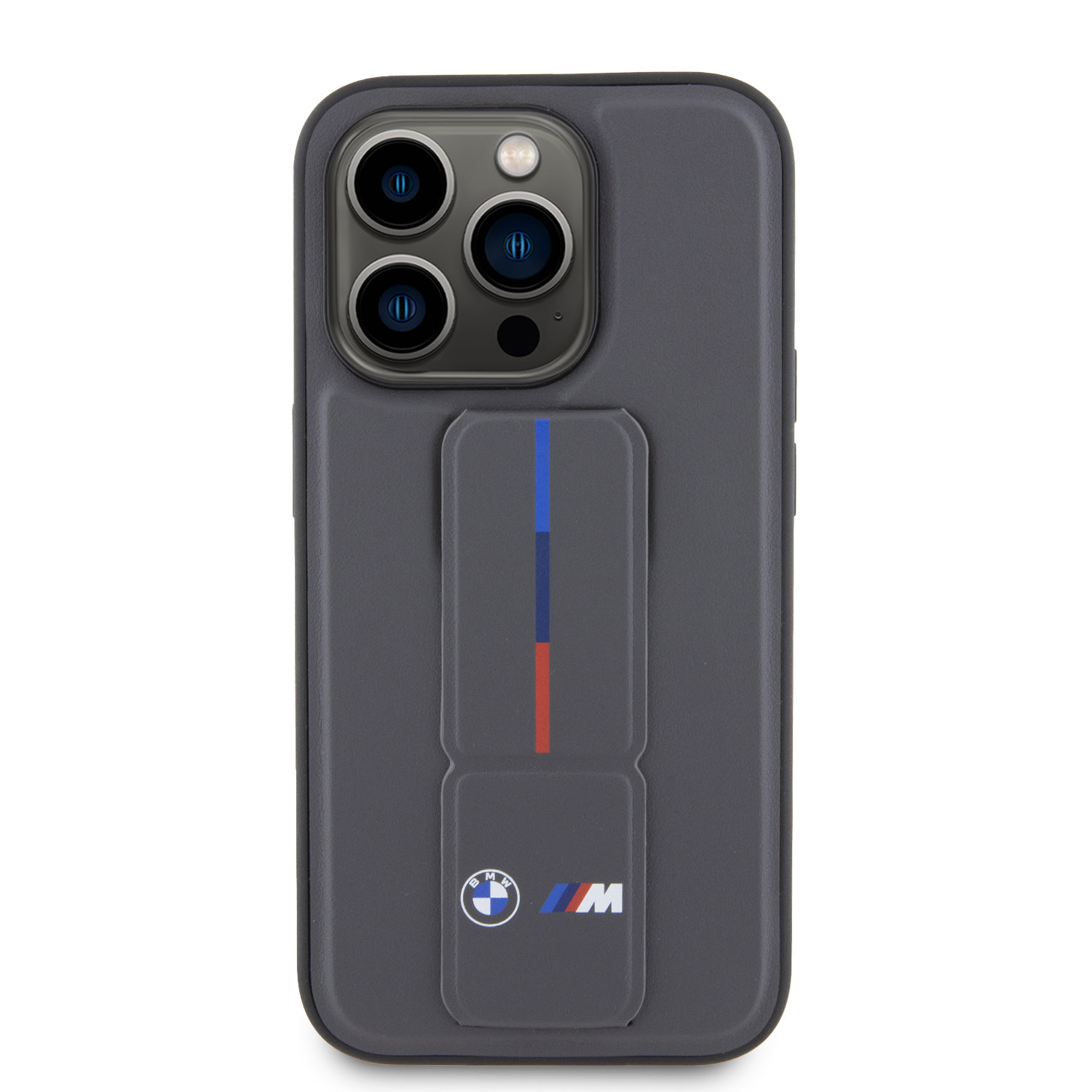 BMW BMW iPhone 15 Pro Backcover hoesje - Tricolor Gripstand - Grijs, foto 3 van 6