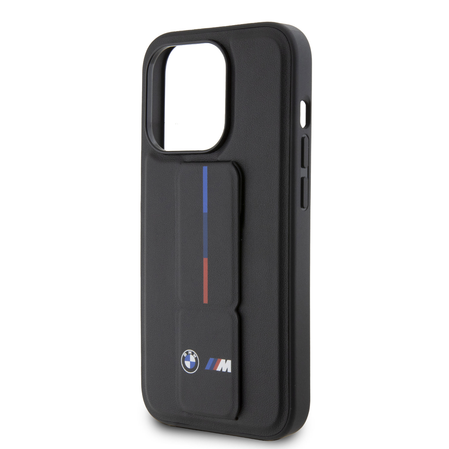 BMW BMW iPhone 15 Pro Backcover hoesje - Tricolor Gripstand - Zwart, foto 6 van 6