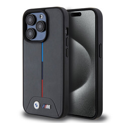 BMW iPhone 15 Pro Back cover case - Quilted Tricolor Pattern - Grey