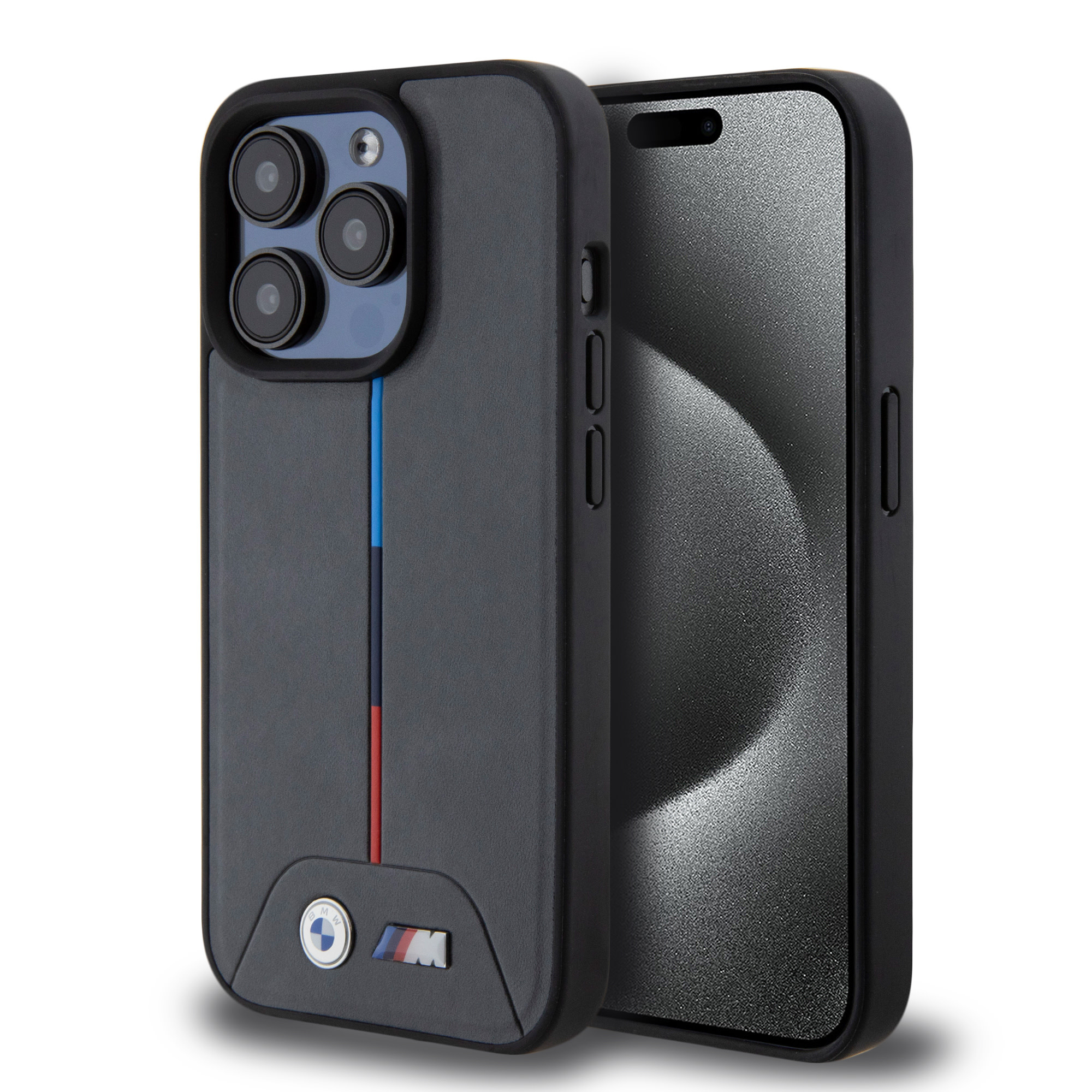 BMW BMW iPhone 15 Pro Backcover hoesje - Quilted Tricolor Pattern - Grijs