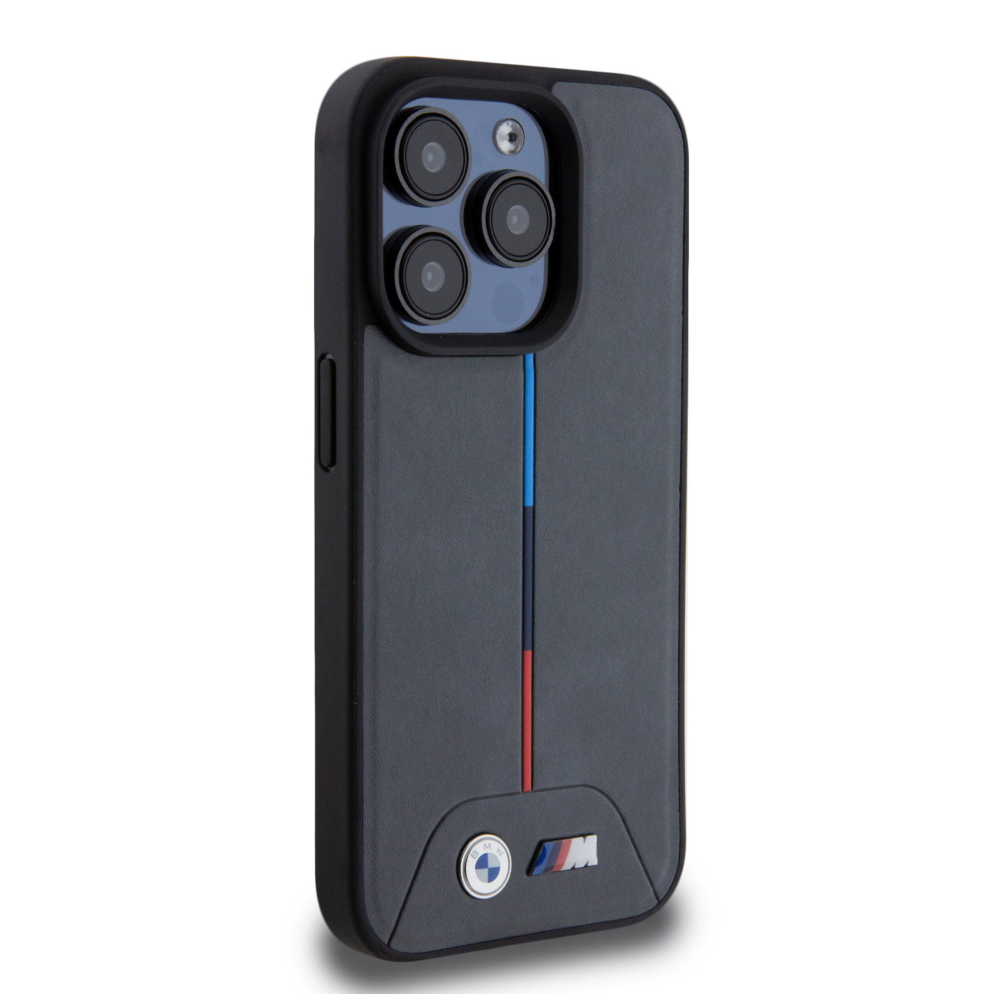 BMW BMW iPhone 15 Pro Backcover hoesje - Quilted Tricolor Pattern - Grijs, foto 3 van 6