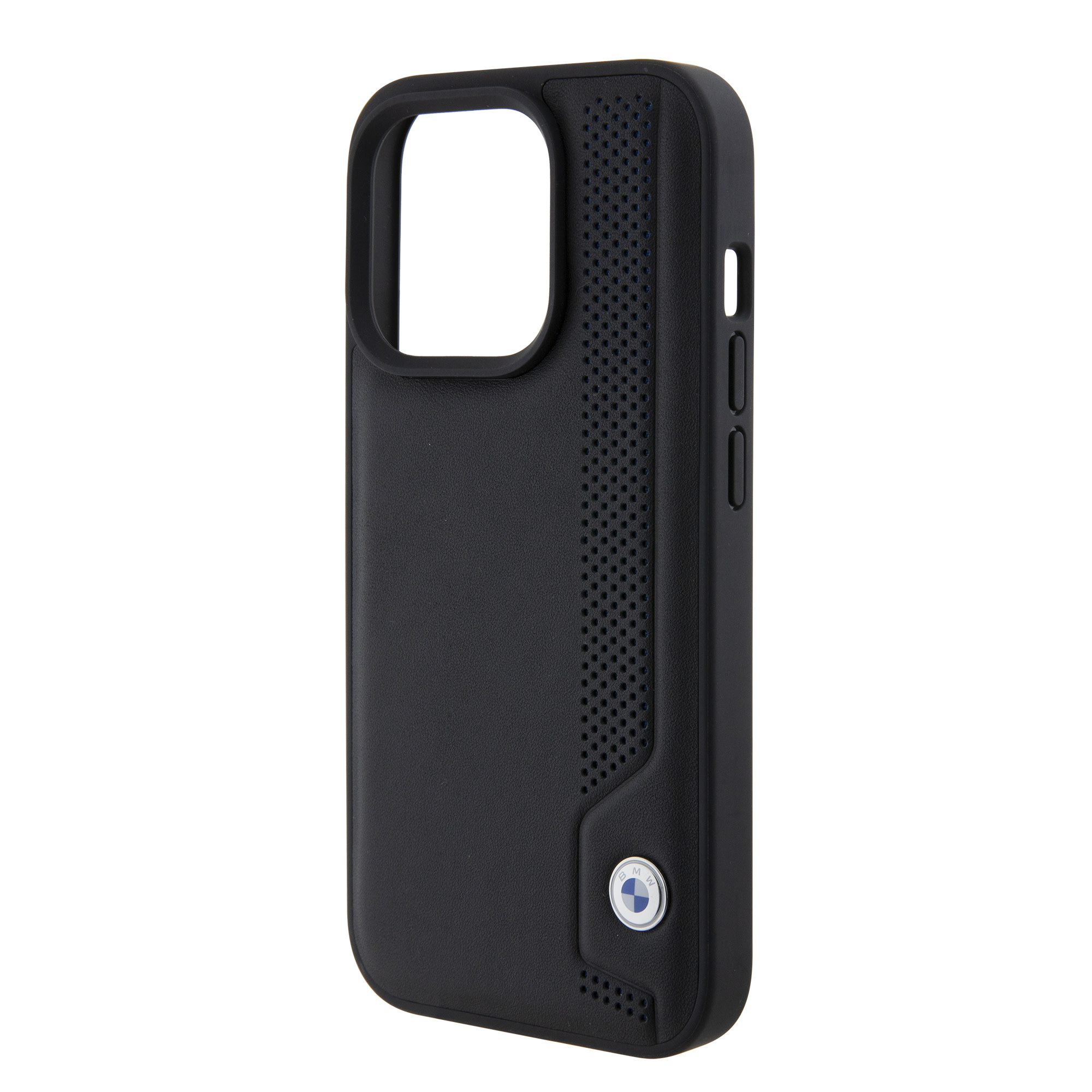 BMW BMW iPhone 15 Pro Backcover hoesje - Blue Dots Pattern - Zwart, foto 6 van 6