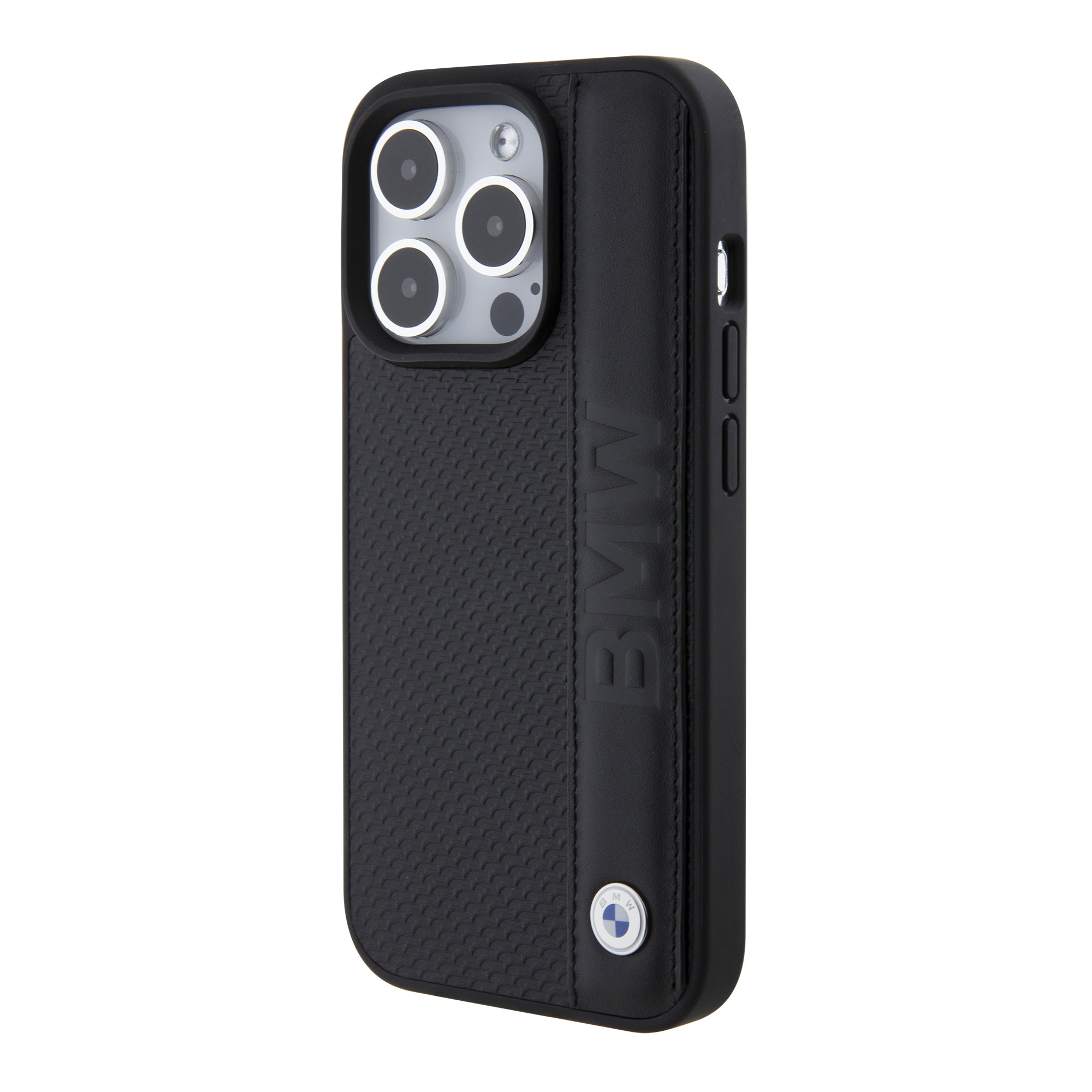 BMW BMW iPhone 15 Pro Backcover hoesje - Textured & Stripe Design - Zwart, foto 2 van 6