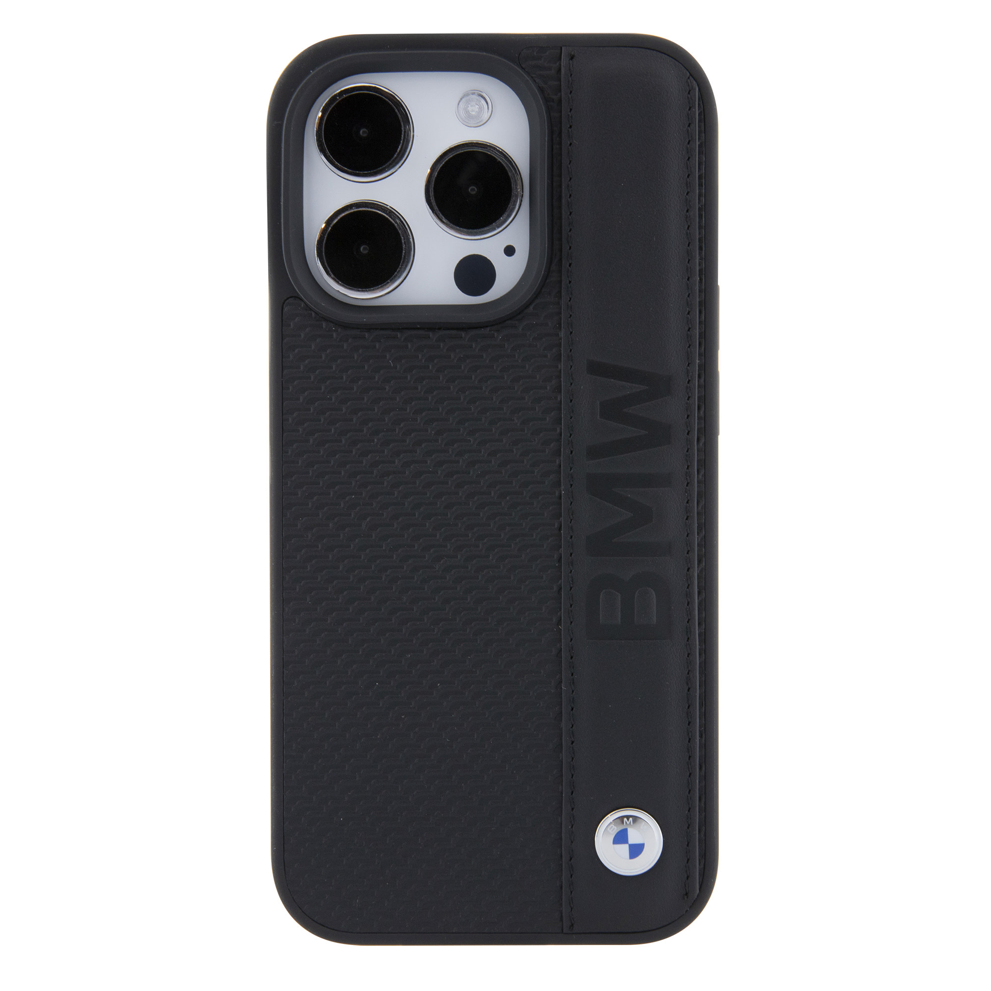 BMW BMW iPhone 15 Pro Backcover hoesje - Textured & Stripe Design - Zwart, foto 3 van 6