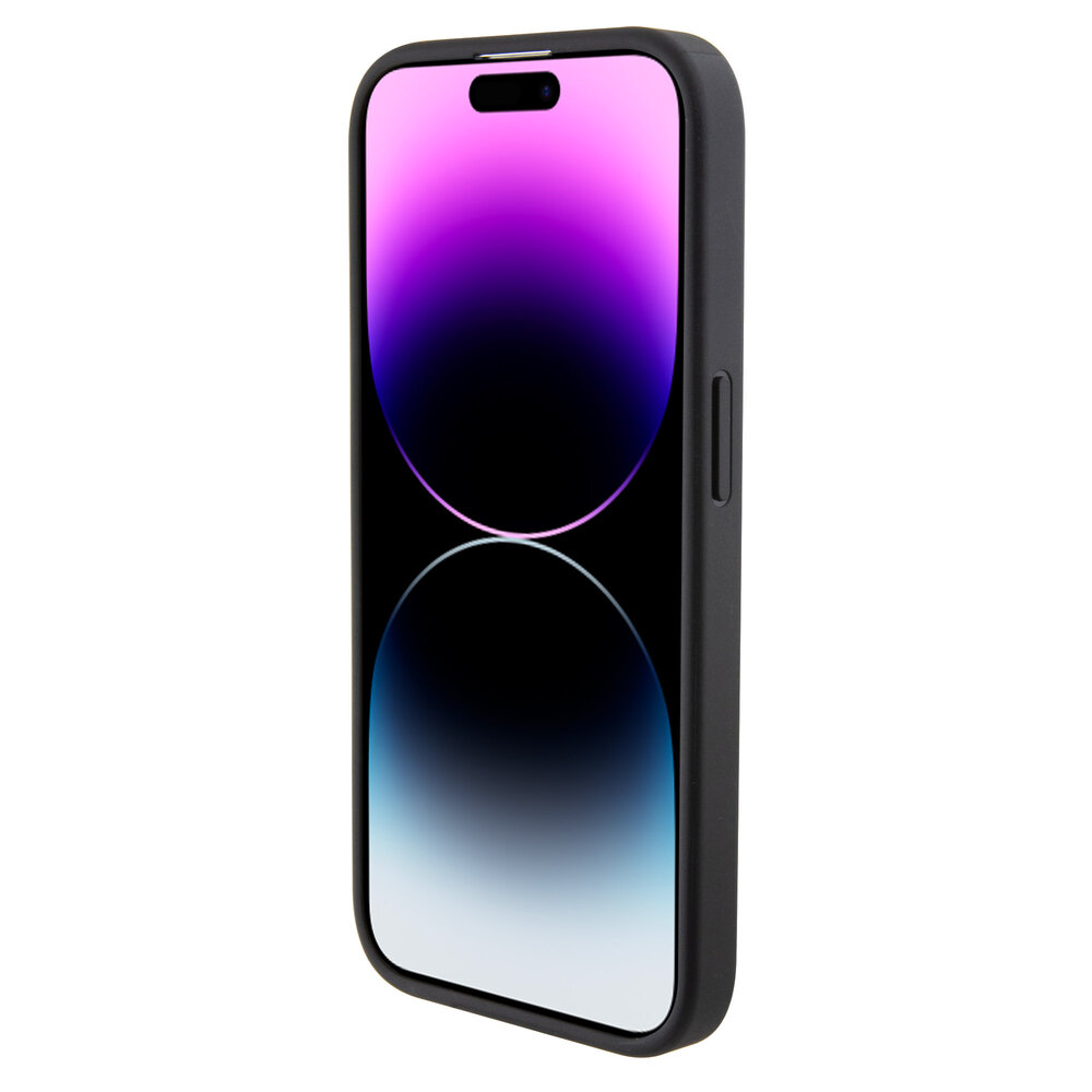 BMW BMW iPhone 15 Pro Back-Cover hul - Textured & Stripe Design - Schwarz BMW BMW iPhone 15 Pro Back-Cover hul - Textured & Stripe Design - Schwarz