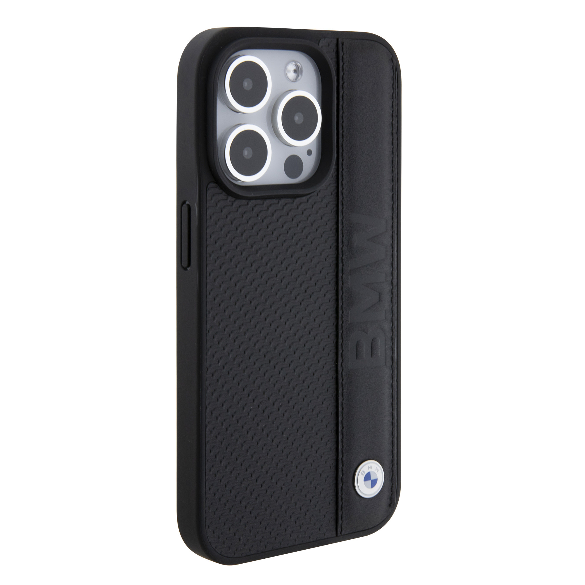 BMW BMW iPhone 15 Pro Backcover hoesje - Textured & Stripe Design - Zwart, foto 5 van 6