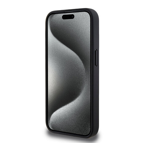 BMW BMW iPhone 15 Pro Back cover case - Red Leather Signature - Diamond Pattern - Black BMW BMW iPhone 15 Pro Back cover case - Red Leather Signature - Diamond Pattern - Black