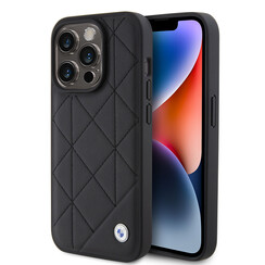 BMW iPhone 15 Pro Back cover coque - Quilted Pattern - Noir