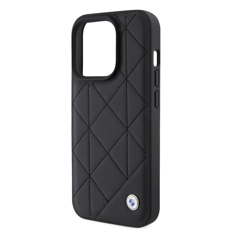 BMW BMW iPhone 15 Pro Backcover hoesje - Quilted Pattern - Zwart