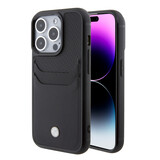 BMW BMW iPhone 15 Pro Back-Cover hul - Leather Card Slot - Schwarz BMW BMW iPhone 15 Pro Back-Cover hul - Leather Card Slot - Schwarz