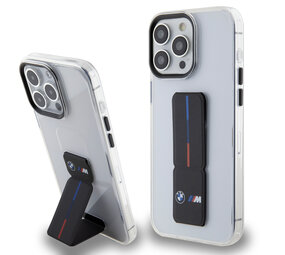 BMW BMW iPhone 15 Pro Backcover hoesje - Gripstand - Transparant BMW BMW iPhone 15 Pro Backcover hoesje - Gripstand - Transparant