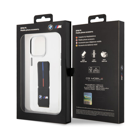 BMW BMW iPhone 15 Pro Max Back-Cover hul - Gripstand - Transparent BMW BMW iPhone 15 Pro Max Back-Cover hul - Gripstand - Transparent