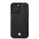 BMW BMW iPhone 14 Pro Backcover hoesje - Red Leather Signature - Diamond Hot Stamp Pattern - Zwart BMW BMW iPhone 14 Pro Backcover hoesje - Red Leather Signature - Diamond Hot Stamp Pattern - Zwart
