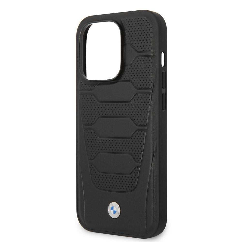 BMW BMW iPhone 14 Pro Max Back cover coque - Red Leather Signature - Perforated Seats Design - Noir BMW BMW iPhone 14 Pro Max Back cover coque - Red Leather Signature - Perforated Seats Design - Noir