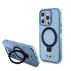 BMW iPhone 15 Pro Backcover hoesje - Magsafe - IML Ring Stand - Blauw