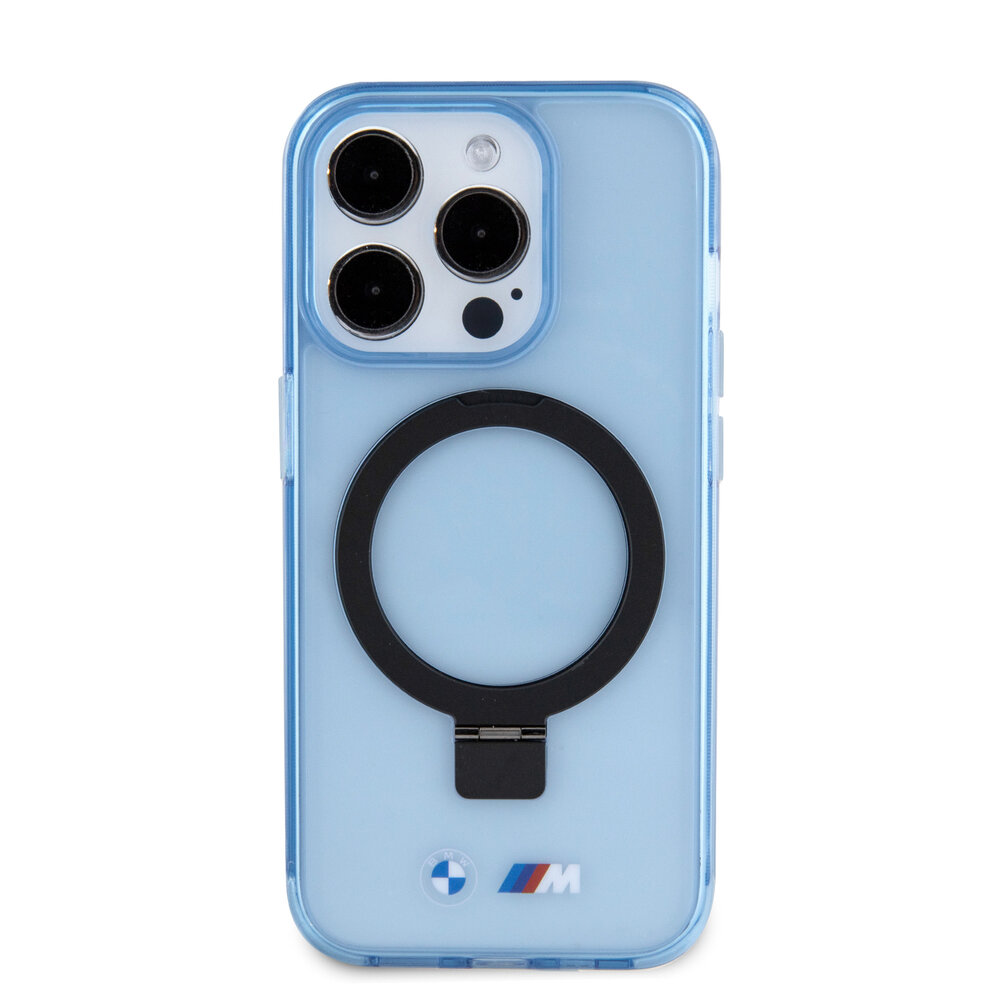 BMW BMW iPhone 15 Pro Back cover case - Magsafe - IML Ring Stand - Blue BMW BMW iPhone 15 Pro Back cover case - Magsafe - IML Ring Stand - Blue