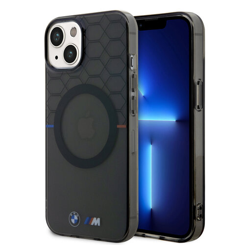 BMW BMW iPhone 15 Plus & 14 Plus Back cover coque - Magsafe - M Pattern - Gris