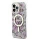 Guess Guess iPhone 15 Pro Back cover case - Magsafe - Flower Pattern - Transparent Guess Guess iPhone 15 Pro Back cover case - Magsafe - Flower Pattern - Transparent