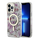 Guess Guess iPhone 15 Pro Back cover case - Magsafe - Flower Pattern - Transparent Guess Guess iPhone 15 Pro Back cover case - Magsafe - Flower Pattern - Transparent