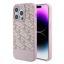 Guess iPhone 15 Pro Back cover coque - G-Cube Stripe Pattern - Rose